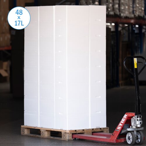 Thermobox Styrofoam box 17 liter cooler box shipping container (48 pieces per pallet)