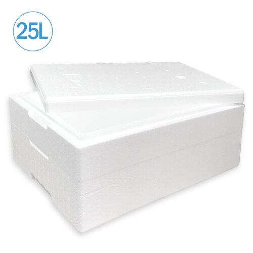 Thermobox Styrofoam box 25 liter cooling box shipping container for food, drinks, medication - Styrofoam made of EPS - reusable insulated box